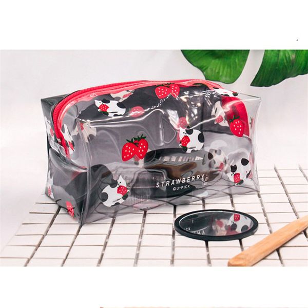 

cute sweet transparent make up bag clear zipper portable organizer beauty case toiletry bag bath travel cosmetic bags