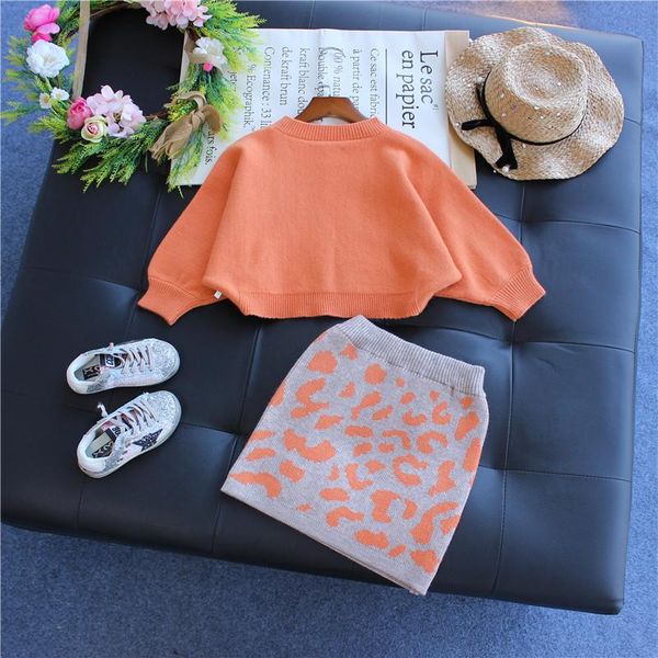 

arrive kids autumn and spring clothing sets girls long sleeve sweater set children's knit suit warm clothes, White