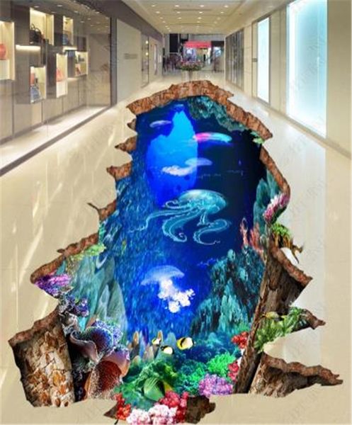 

пользовательское retail больших 12-метровая мечта медуза висячей 3d floor украшение mural