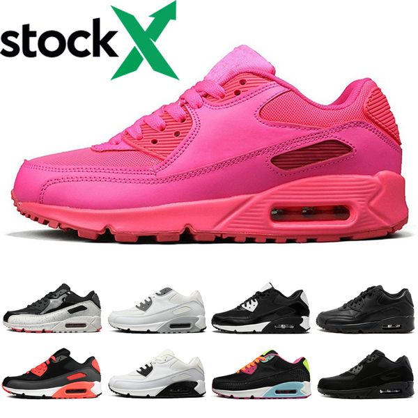 

90 90s men women running shoes black white oreo infrared neon outdoor mens womens suede trainers sports sneakers size 36-45, White;red