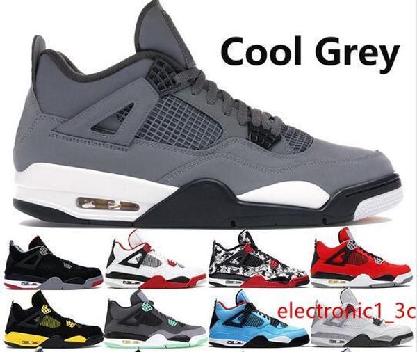 

new arrival jumpman cool grey 4 4s basketball shoes men bred green grow cavs tatoo white cement men designer shoes us7-13