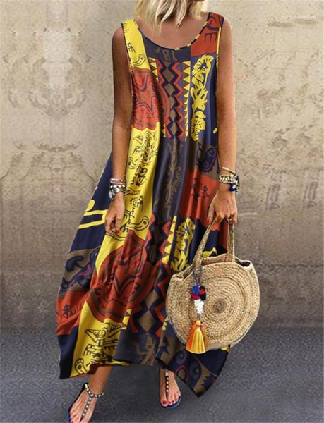 

casual mid calf dress womens flora printed dresses panelled dresses fashion crew neck a line womens, Black;gray