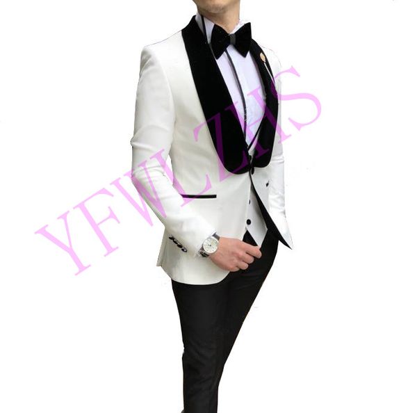 

handsome groomsmen shawl lapel groom tuxedos mens wedding dress man jacket blazer prom dinner 3 piece suit(jacket+pants+tie+vest) b237, Black;gray