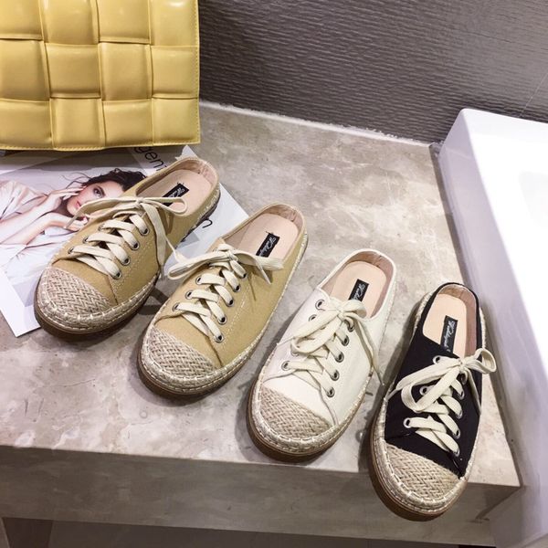 

2020 women round toe loafers brand bottom comfortable espadrilles lacing casual shoes woman fashion flat canvas shoes black