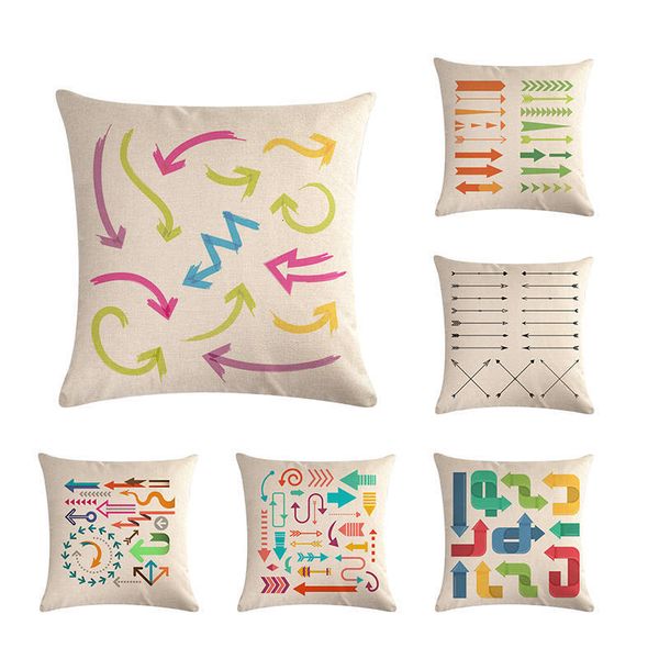 

геометрический pattern подушка обложка ручная роспись акварелью стрелки декоративные подушки tribal boho стиль бросьте наволочка zy367