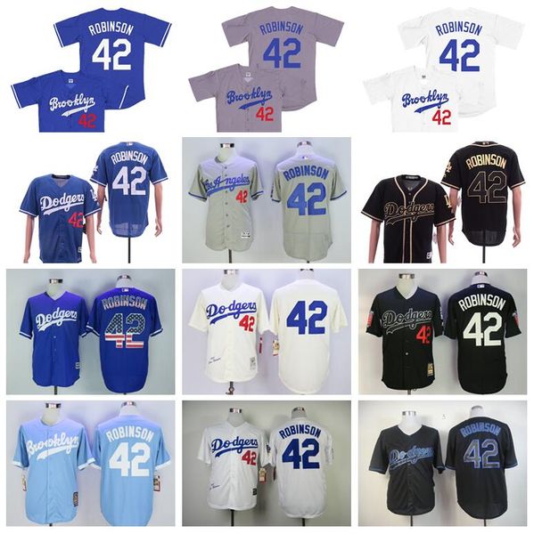 

1955 retire flexbase 42 jackie robinson vintage baseball jersey blue white grey black beige team cool base men all stitched good quality, Blue;black