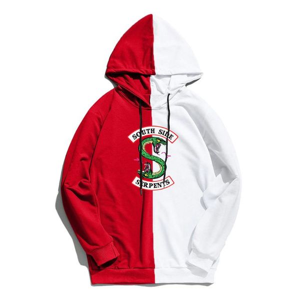 

men's hoodies & sweatshirts south side serpents moletom red white super fashion streetwear pullover men/women hooded clothes, Black