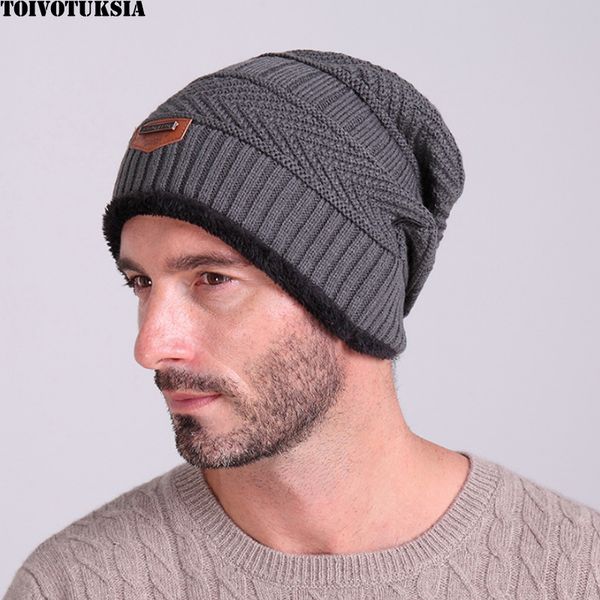 

toivotuksia womens mens fleece inside outer hat winter beanie baggy warm wool cap