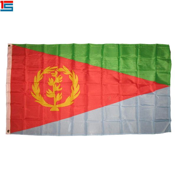 

digital printing eritrea flag 90 x 150 cm polyester national country flag banner with two grommets