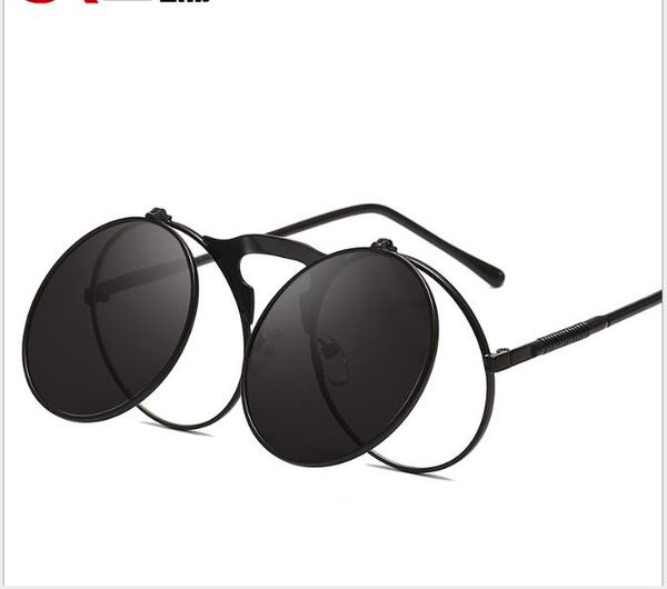

новые солнцезащитные очки retro sunglasses в круглой оправе для мужчин и женщин, White;black