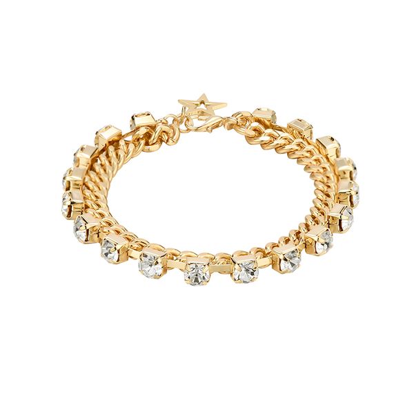 

bling iced out cubic zirconia bracelet tennis chain bracelets women men 1 row cz link chain & figaro jewelry gold black, Golden;silver