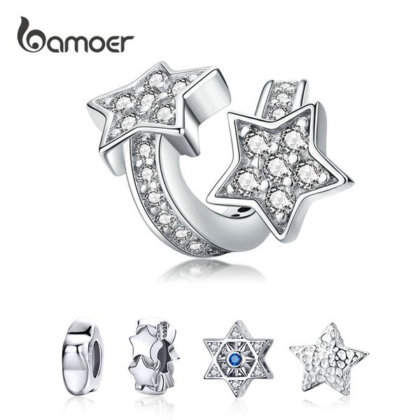 

original charm fit bracelet 925 sterling silver bead galaxy star openwork with world beads jewelry making berloque, Bronze;silver