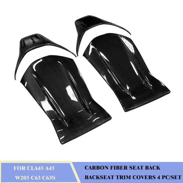 

carbon fiber сиденья назад backseat обрезка крышки 4 pc / set, пригодный для benz cla45 a45 w205 c63