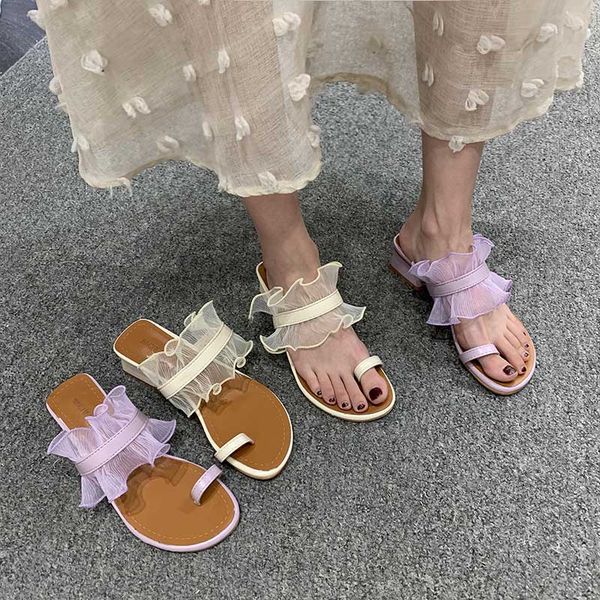 

shoes slippers casual low rubber flip flops slides slipers women lace hawaiian soft 2020 flat leisure rome square heel, Black