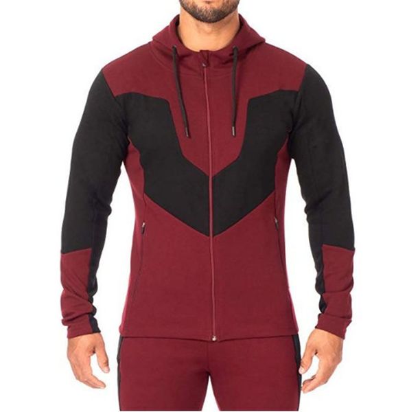 

patchwork mens designer hoodies plus size long sleeve mens hooded hoodies cardigan new casual males sweatshirt, Black