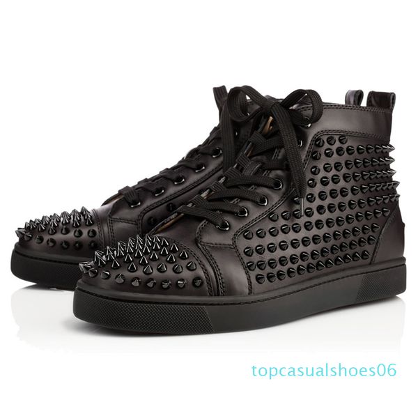 

designer shoes men women studded spike sneakers triple black white red leather suede flat bottoms casual shoe vintage 06t