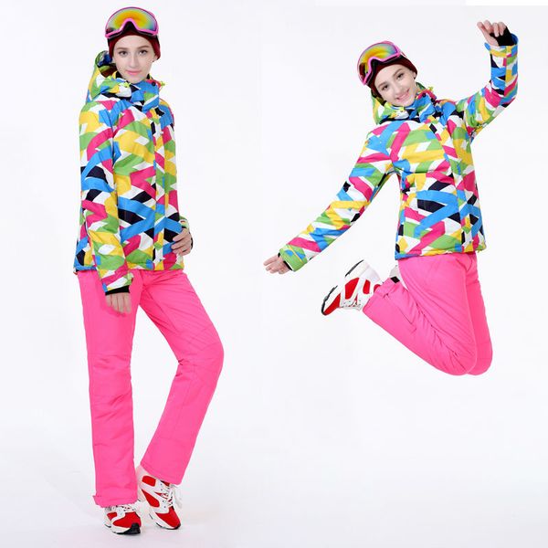 

gsou snow new winter snow ski suits women one piece ski jumpsuit breathable snowboard jacket skiing pant sets bodysuits