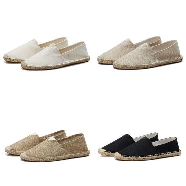 

summer shoes men casual espadrilles soft rubber sneakers comfort home outdoor flat bottom daily shoes, Black