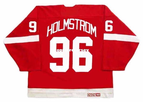 

wholesale mens tomas holmstrom detroit red wings 2002 ccm vintage away retro hockey jersey, Black;red