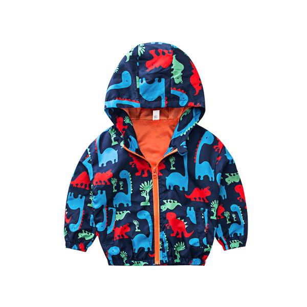 

boys dinosaur hoodie jacket cute cartoon zipper hoodies sweatshirts windbreaker warm coat for toddler kids, Black