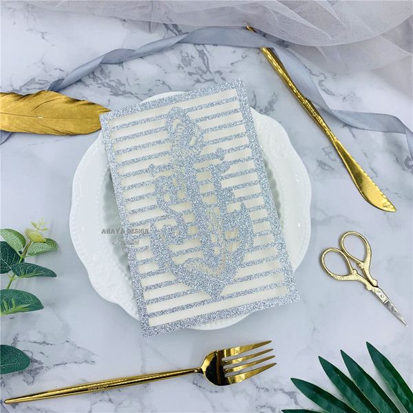 elegant glitter silver laser cut wedding invitation suite romantic invite for beach wedding quinceanera invites free design vietnamese wedding design and print invitations free