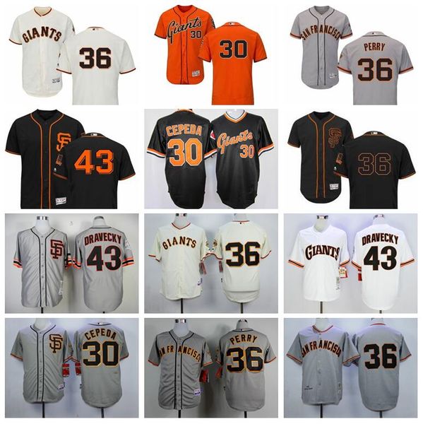 

1989 vintage baseball 43 dave dravecky jersey 30 orlando cepeda 36 gaylord perry pullover flexbase cool base retire black orange white, Blue;black