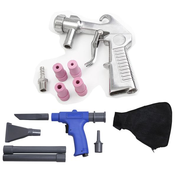

2 in 1 portable spray gun cleaner sandblasting gun set air vacuum blower suction & sand blaster with accessorries tool