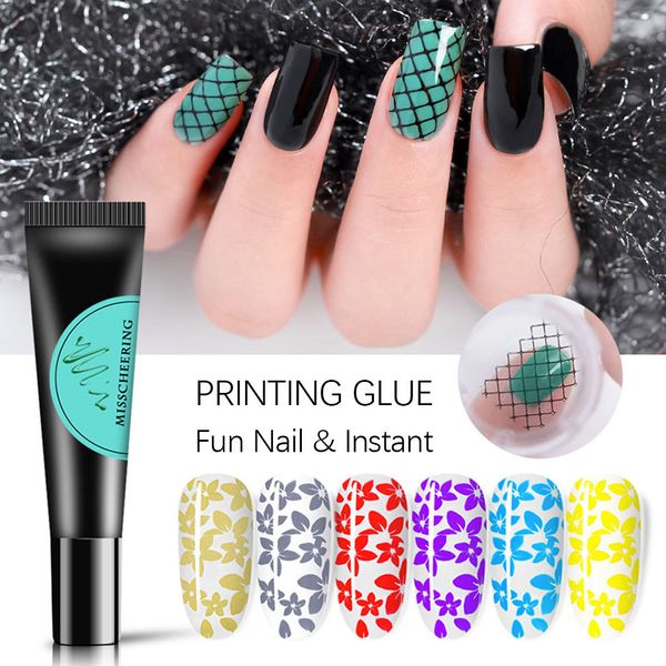 

drying nail printing glue painted rubber hose stamp template manicure glue nail shop with printing 8ml care tools#v