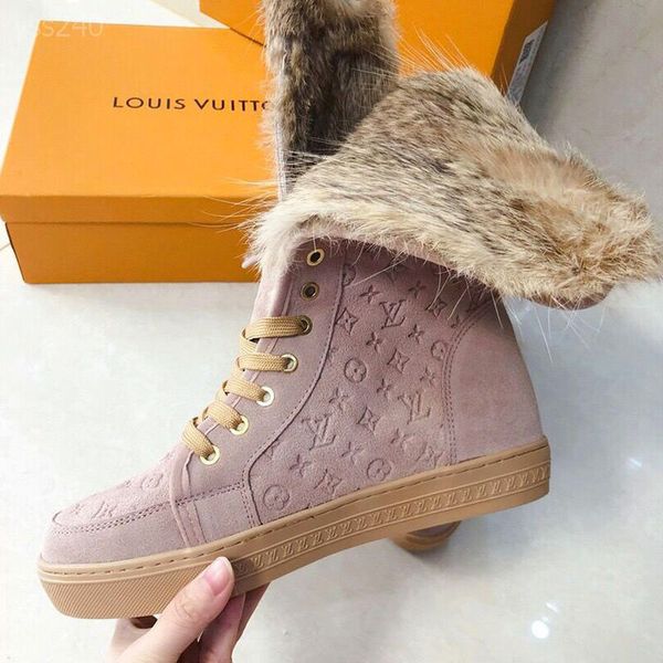 

flat snow boots female personality leisure wild short tube thick bottom plus velvet winter thick fur lace-up short boots cotton shoes, Black