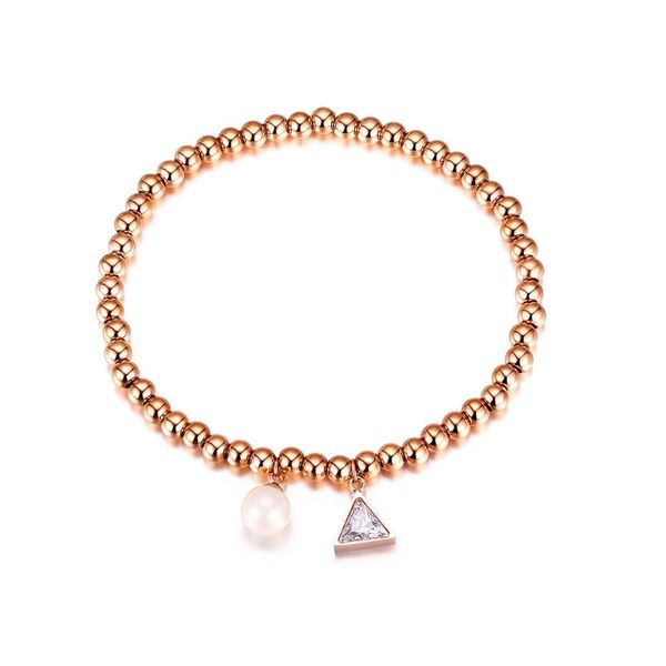 

jhsl fashion jewelry rose gold color stainless steel girlfriend gift lady women cz stone charm bracelets bangles, Black