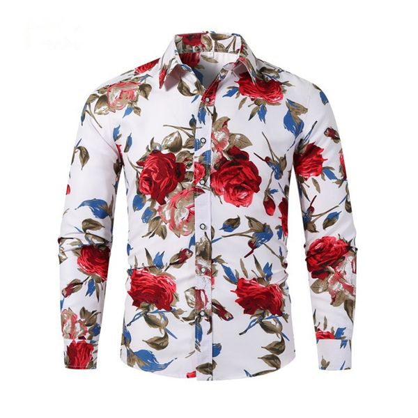 

new brand men's casual shirts fashion harajuku dress suit shirt men luxury slim shirt print slim fit shirts, White;black