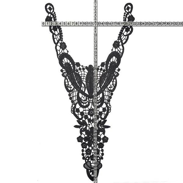 

embroidery neck collar diy fake detachable collars water-soluble women corsage three-dimensional lace accessories, Black