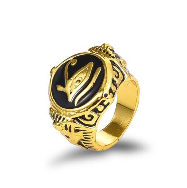 

fashion eye of horus ring third eye ring egyptian jewelry for him gift stainless steel gold mens ring ancient statement jewelry, Slivery;golden