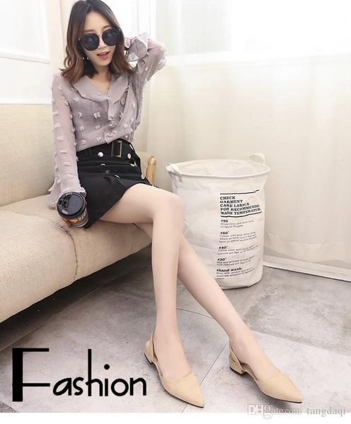 

2019 new bold heels and high-heeled shallow-mouthed female summer short and low-heeled students sandal student shoes, Black