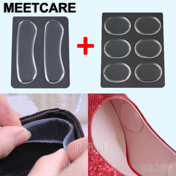 1 set Rearfoot Invisible Silica Gel Trasparente Antiscivolo Cura dei piedi Scarpe adesivi Tacchi alti Solette per scarpe Alleviare i piedi Dolore al tallone