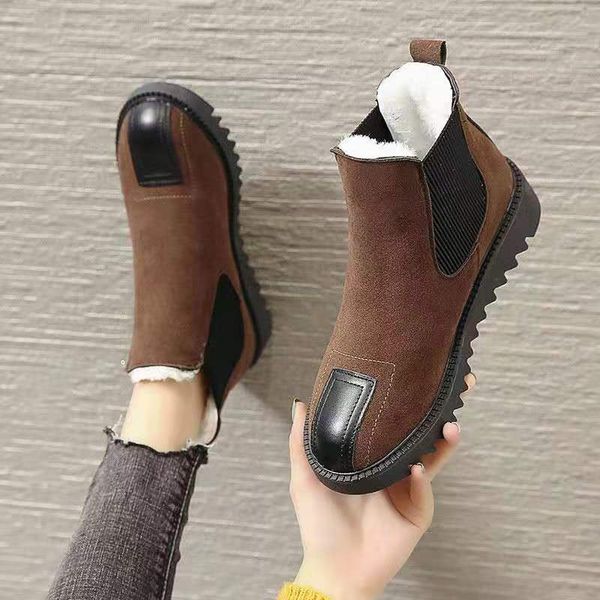 

flat heel snow boots for women boots-women women's rubber shoes rain round toe booties ladies low heels booties 2019 black