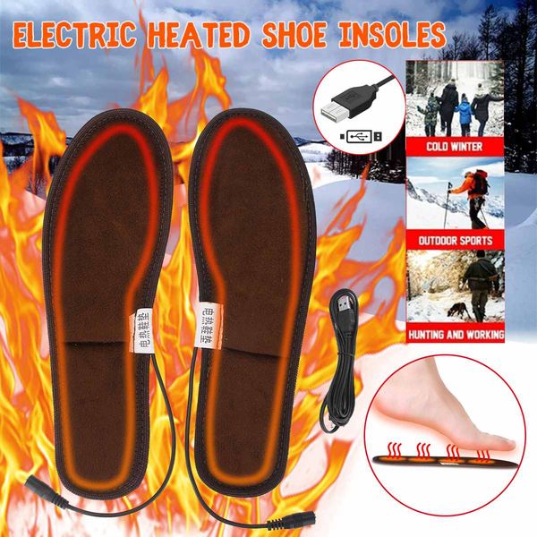 

1 pair usb electric heated shoe insoles comfortable foot warmer outdoor hiking cycling climbing snow electric usb heated insoles
