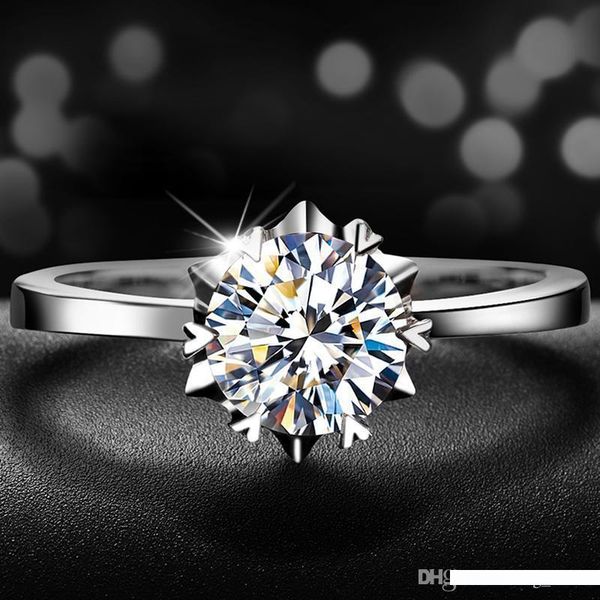 

925 rings luxury snow flower cz кольцо твердые стерлингового серебра обручальные помолвки для женщин мода циркон ювелирные изделия, Golden;silver