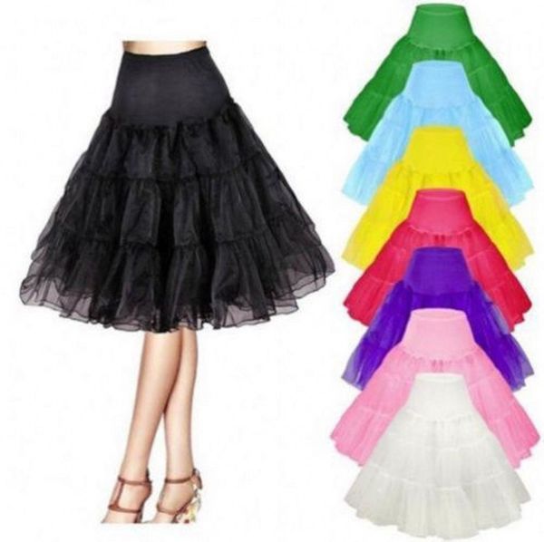 

women's 50s vintage petticoat 25" length colorful underskirt a line tulle party petticoat for short tutu dresses, White