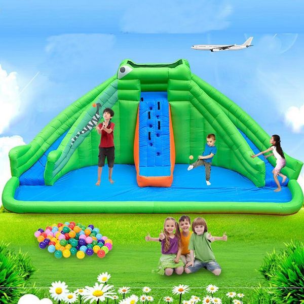 

rocky mountain ultra croc water park inflatable water park with dual slides inflatable double lane water slide with pool
