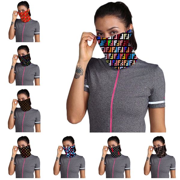 

fashion half face mask dustpoof design scarf women cycling bandanas quick-dry masks headband sport head scarves washable face mask 17 style, Red;brown