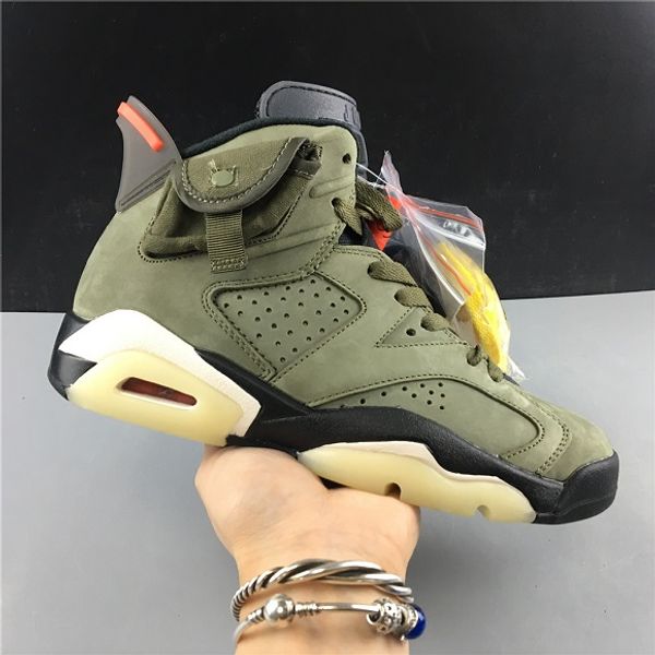 

men women new travis scott x 6 cactus jack 6s men basketball sports shoes medium olive glow in the dark army green trainers sneakers