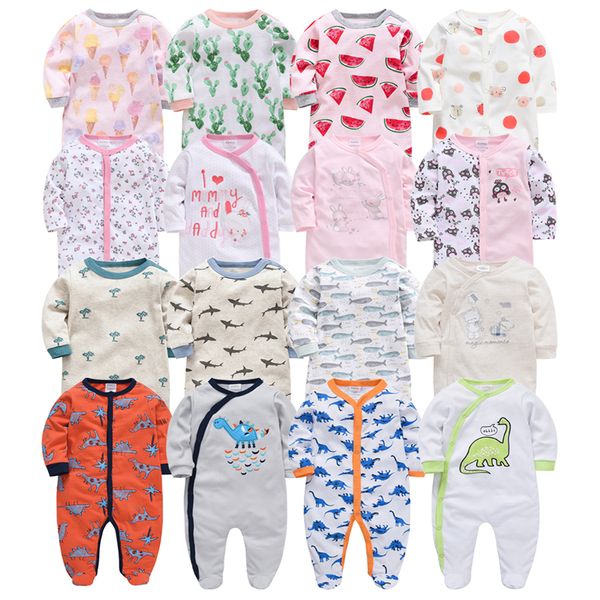 

2019 6шт / серия хлопок baby boy девушка ползунки с длинным рукавом симпатичный мультфильм новорожденных baby girl одежда ропа bebés грудное, Blue