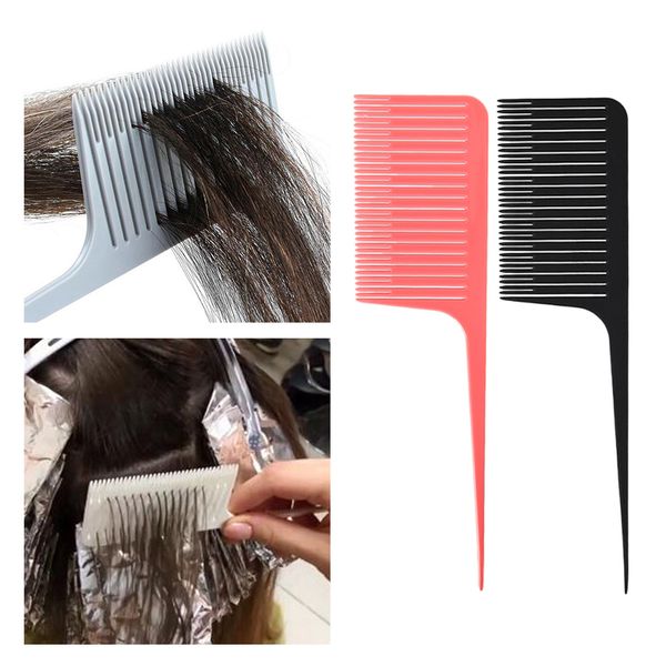 

2x plastic highlight foiling combs wide teeth styling perm dye coloring comb, Silver