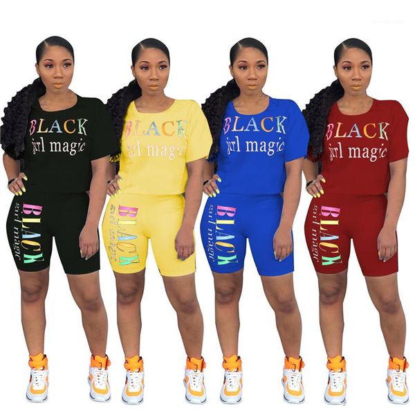 

womens two piece outfits crew neck short sleeve letters printed ladies 2pcs tracksuits female sports sets summer, Gray