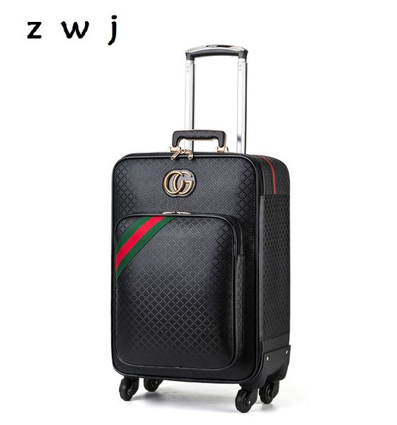 

Pu luggage 16 20 24 inch cla ic rolling luggage pinner brand travel uitca e