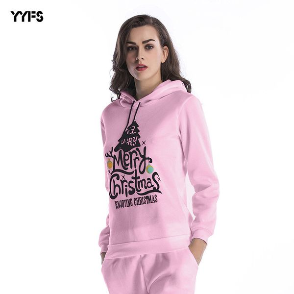 

womens designer season christmas tree hooded sweater large size loose plus velvet shirt womena cteq, Black;brown