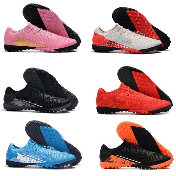 

mens soccer shoes delicate mercurial vapors 13 pro tf indoor soccer cleats cr7 cristiano ronaldo football boots us6.5-11, Black