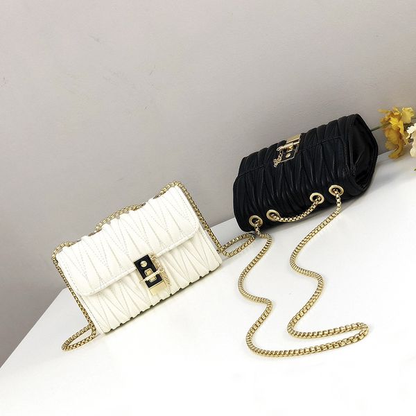 

fashion folds crossbody bags for women casual chains shoulder bag designer leather women messenger bags for 2020 bolsas feminina