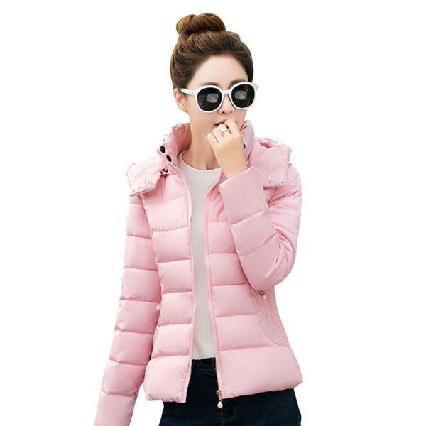 

мода короткого хлопок ватник женщины тонкого студенты женщина зимняя куртка манто femme hiver с капюшоном вскользь пальто зимы c4919, Tan;black